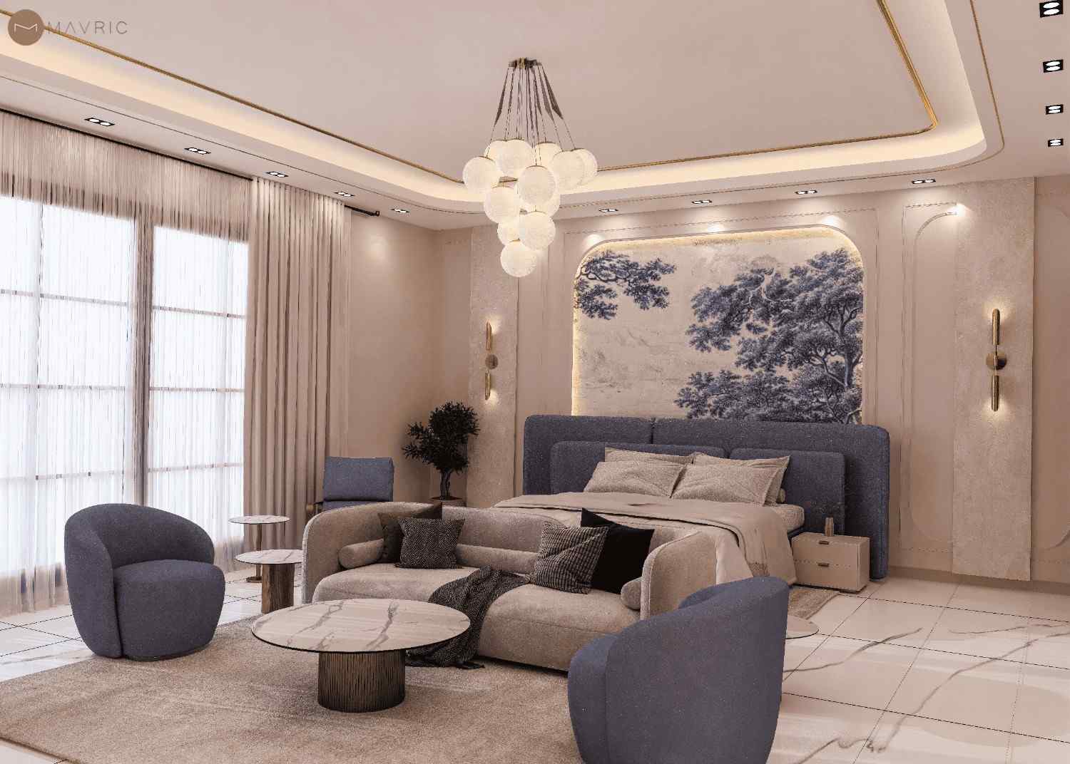 bedroom design for one kanal house in Lahore