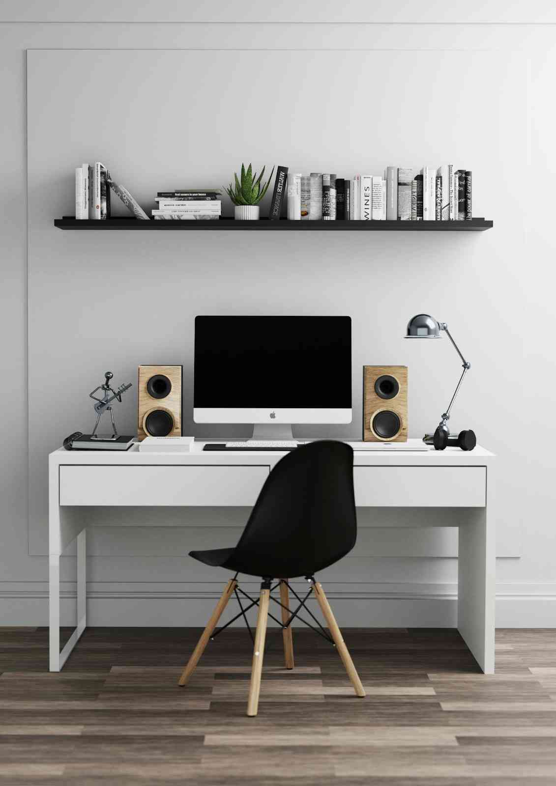 white study table design